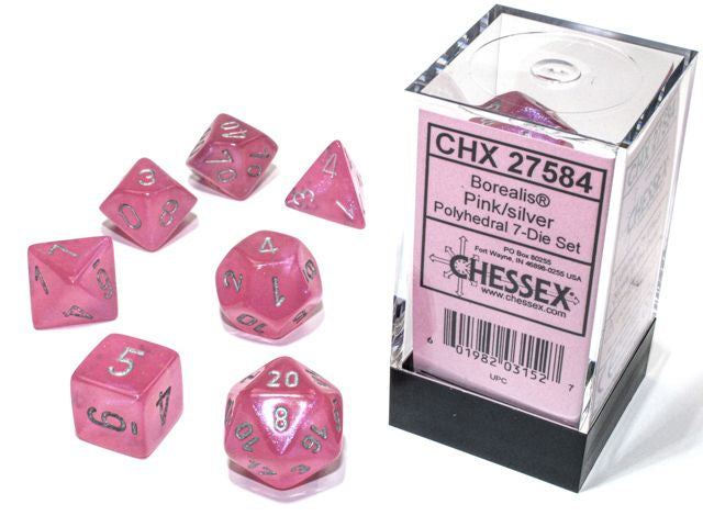 Borealis Luminary Pink with Silver Polyhedral Set