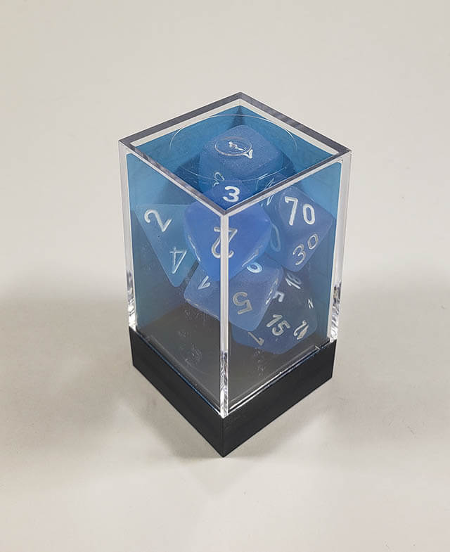 Frosted Caribbean Blue with White Polyhedral Set - Image 2