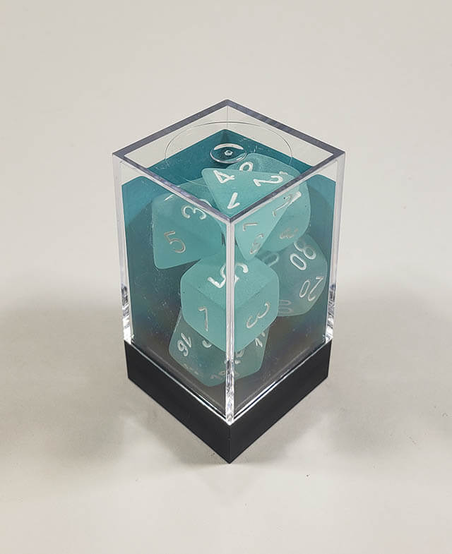 Frosted Teal with White Polyhedral Set - Image 2