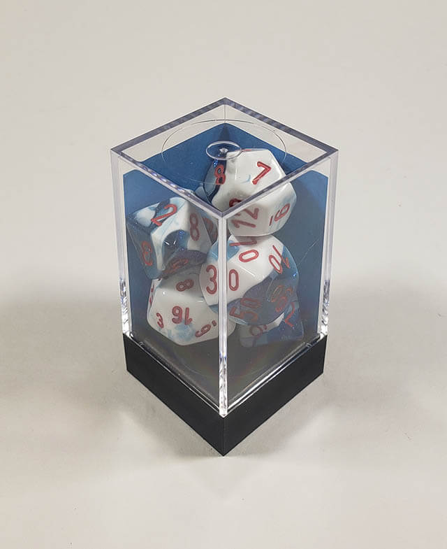 Gemini Astral Blue-White with Red Polyhedral Set - Image 2