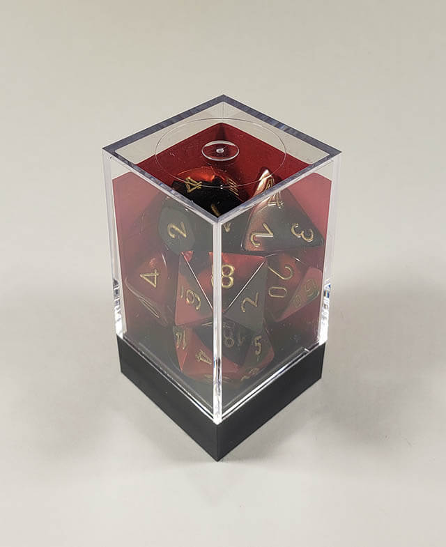 Gemini Black-Red with Gold Polyhedral Set - Image 2