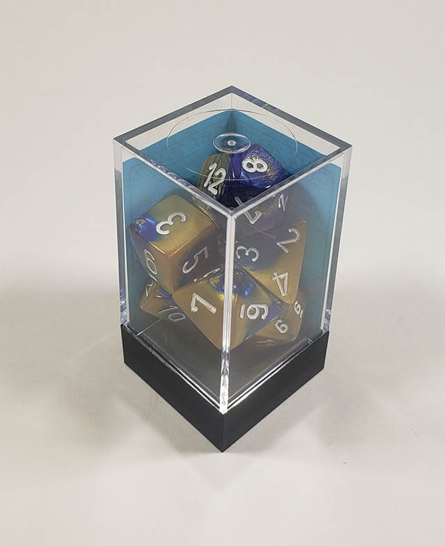 Gemini Blue-Gold with White Polyhedral Set - Image 2