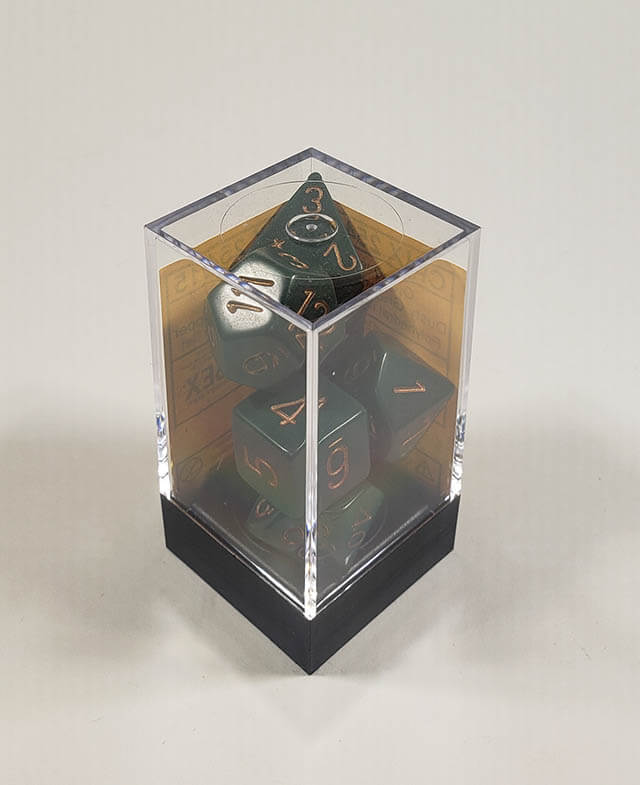 Opaque Dusty Green with Copper Polyhedral Set - Image 2