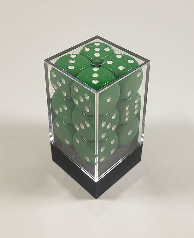 Opaque Green with White 16mm 12d6