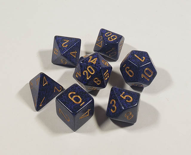 Speckled Golden Cobalt Polyhedral Set