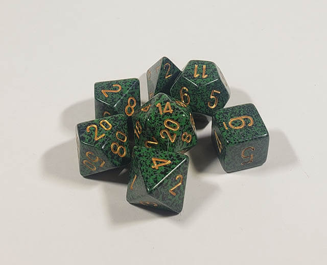 Speckled Golden Recon Polyhedral Set