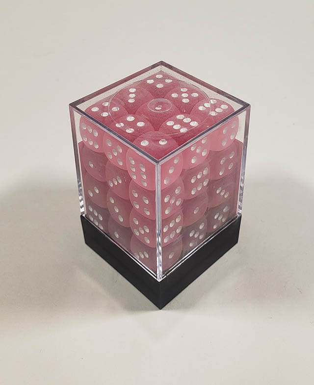 Frosted Pink with White 12mm 36d6 - OOP