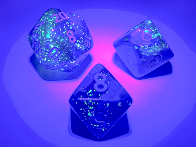 Gemini Blue-Blue with Light Blue Luminary Polyhedral Set - Image 3