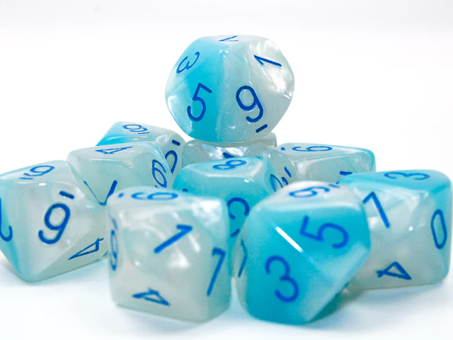 Gemini Pearl Turquoise-White with Blue Luminary 10d10