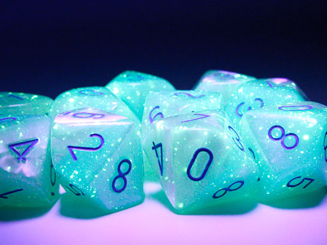 Gemini Pearl Turquoise-White with Blue Luminary 10d10 - Image 3