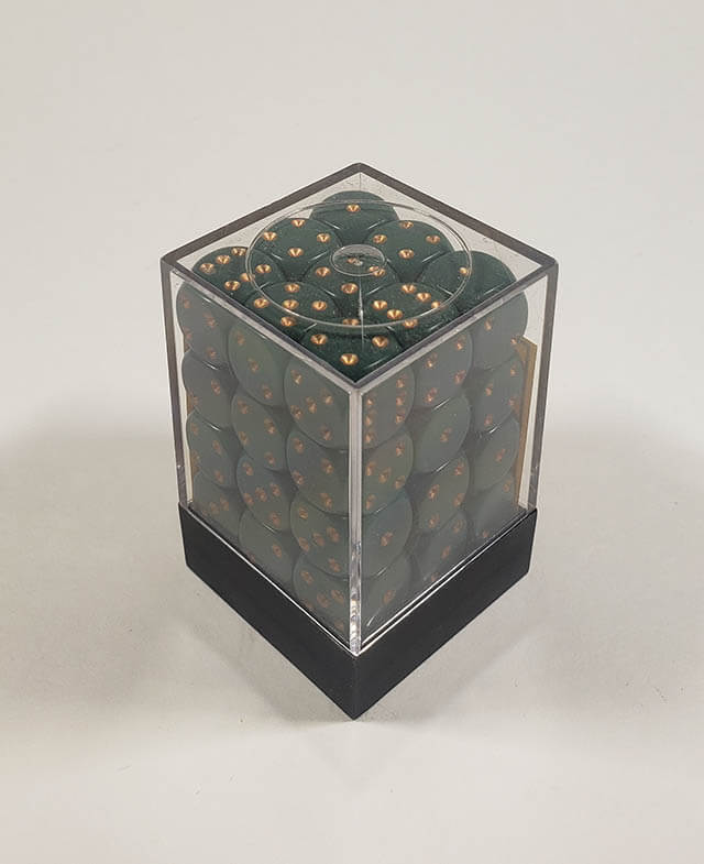 Opaque Dusty Green with Copper 12mm 36d6