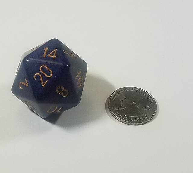 Speckled Golden Cobalt 34mm 1d20